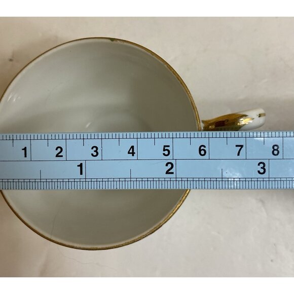 Antique Demitasse Cup and Saucer Pink Tea Roses Hand Painted Gilt Trim Nippon - Picture 16 of 16